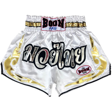 MT38 Muay Thai Shorts WHITE LAI THAI - BOON Sport